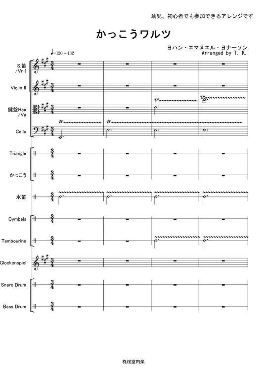 Kta かっこうワルツ 楽譜 器楽合奏 Mucome 音楽 楽譜の投稿ダウンロードサイト