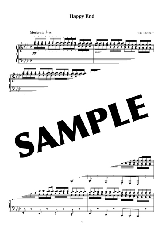 Trio Score Ryuichi Sakamoto 楽譜（Download Ryuichi Sakamoto