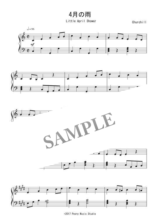 4月の雨 ディズニー映画 バンビ Ost ピアノ譜 初級 Mucome 音楽 楽譜の投稿ダウンロードサイト